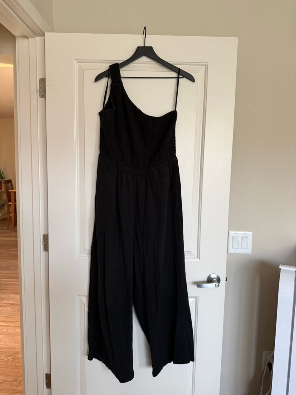 LOFT Black One-Shoulder Jumpsuit